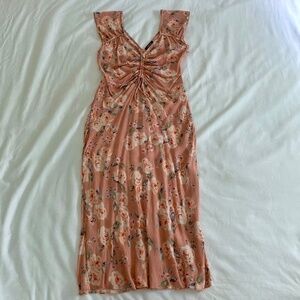 Peachy Pink Floral LOVE SAM Sleeveless Serena Dress